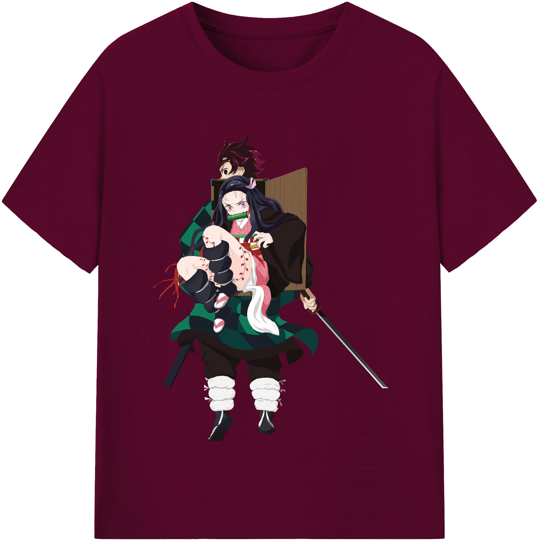 （画像用） 鬼滅の刃（きめつのやいば）竈門 禰󠄀豆子／かまど ねずこ Kamado Nezuko レディースカジュアルプリントTシャツ（綿100％）